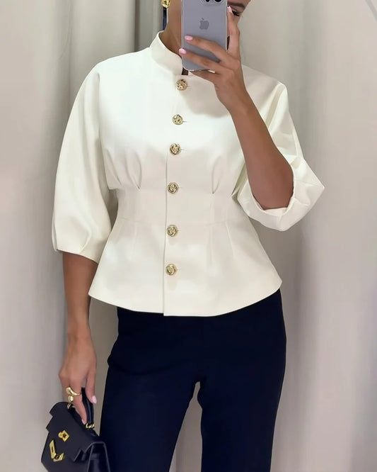 Clara Chic Buttoned Blouse
