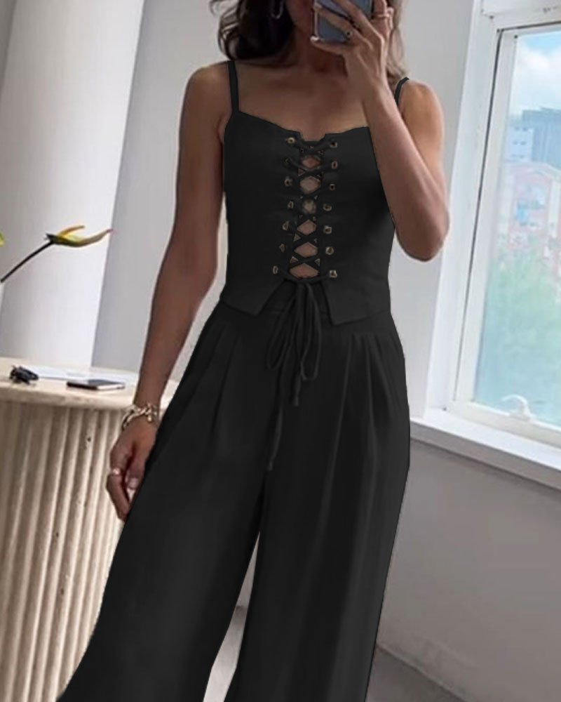 Avery Lace-Up Two-Piece Set