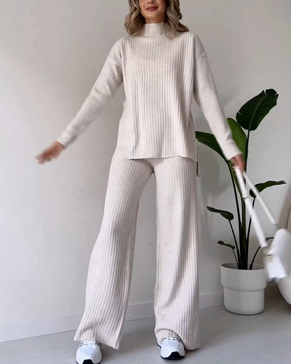 Bella Chic slit casual two-piece set
