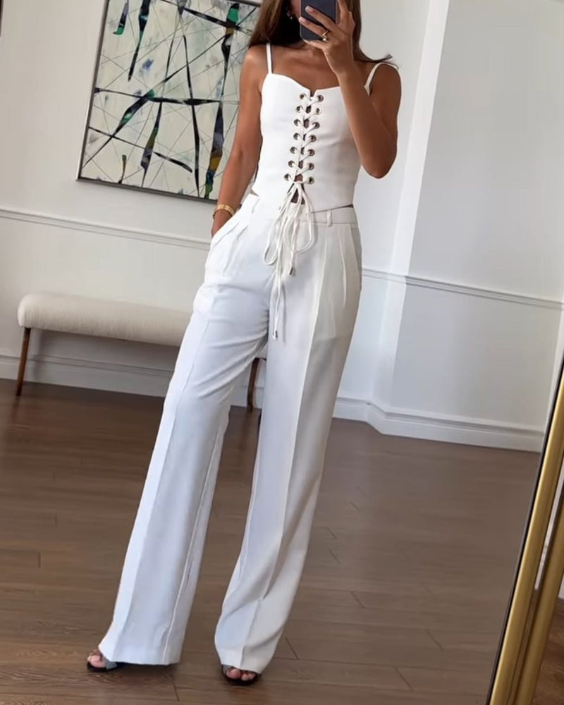 Avery Lace-Up Two-Piece Set