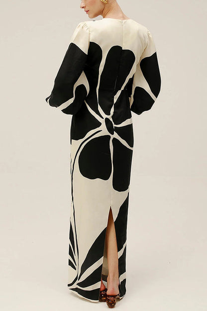 Stella Stylish Linen Blend Front Cutout Knot Maxi Dress