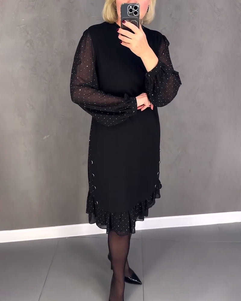 Mia Elegant Sheer Sleeve Dress
