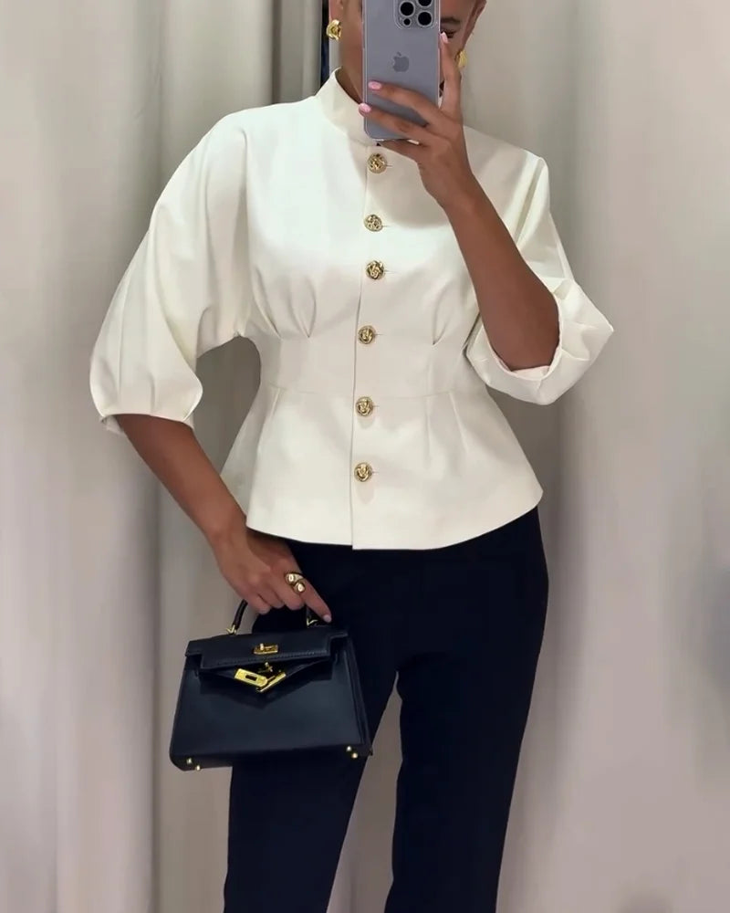Clara Chic Buttoned Blouse