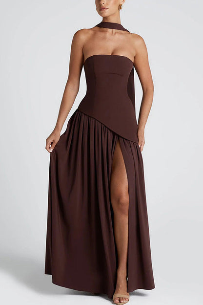 Sarah Elegant Off-Shoulder Chiffon Maxi Dress