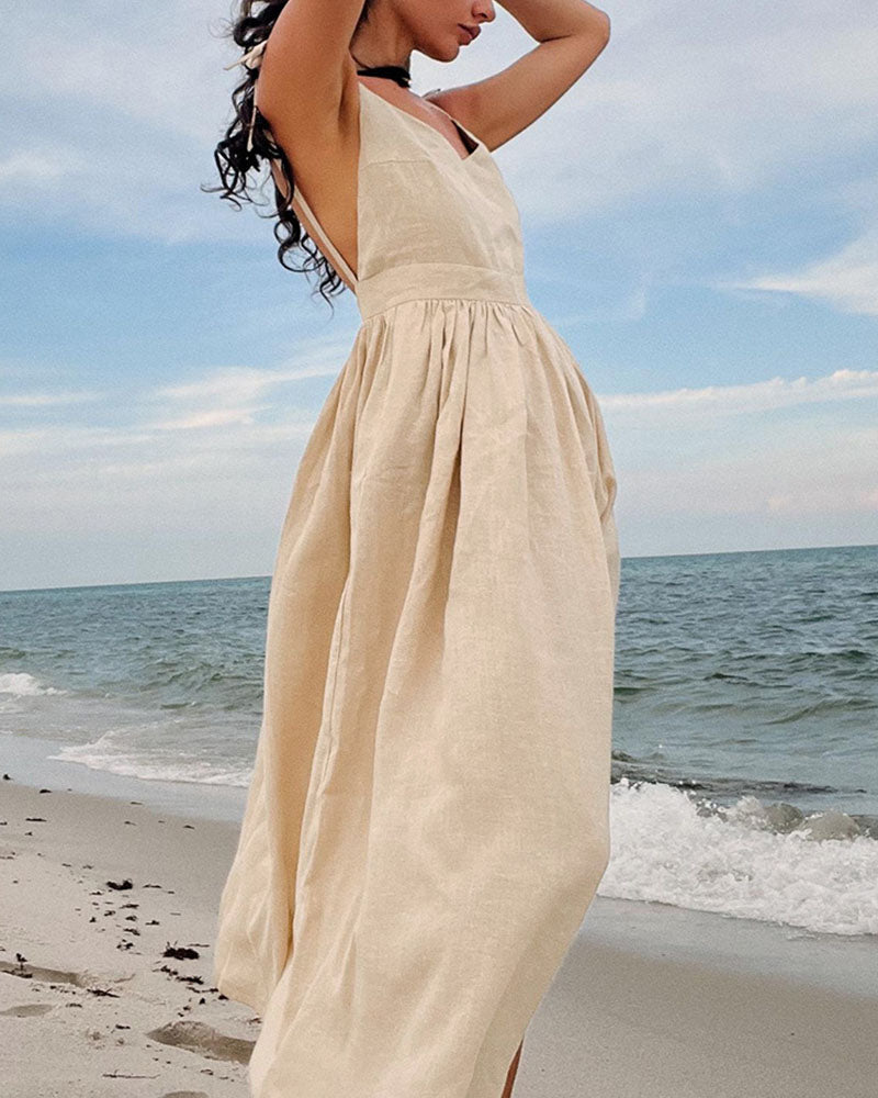 Sophia Chic V-neck strapless backless dress