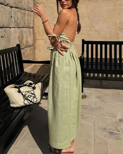 Sophia Chic V-neck strapless backless dress