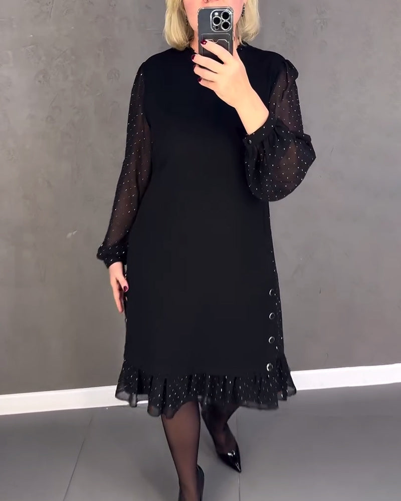Mia Elegant Sheer Sleeve Dress