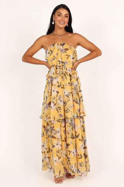 Hannah  Elegant Strapless Polka Dot Gown