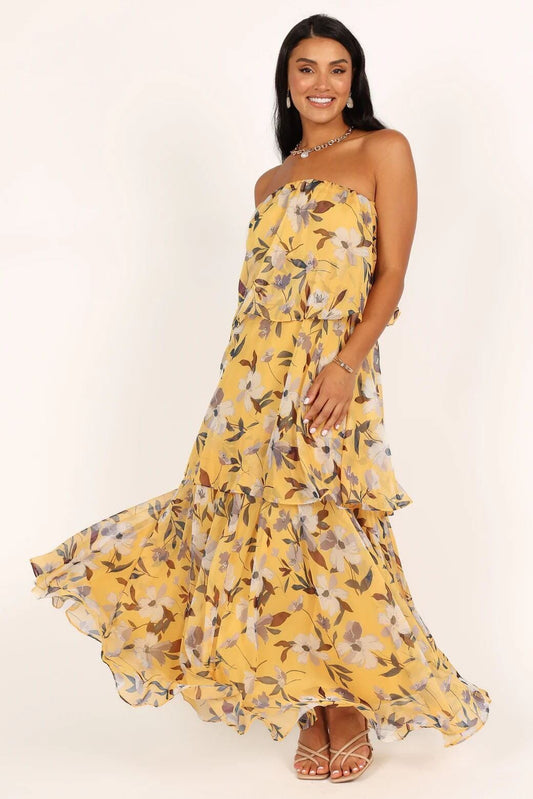 Hannah  Elegant Strapless Polka Dot Gown