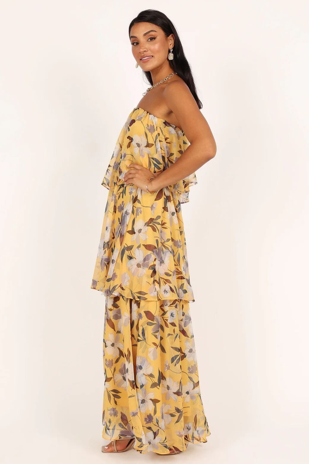 Hannah  Elegant Strapless Polka Dot Gown