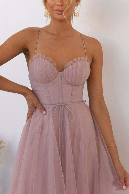 Alexa Elegant Chiffon Suspenders Party Maxi Dress