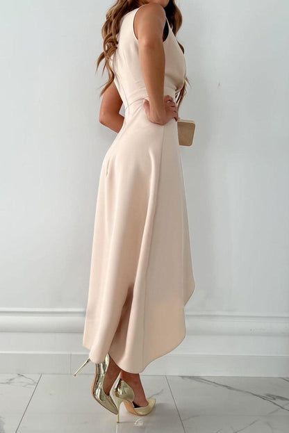 Lily Elegant V-Neck Wrap Dress with Slit