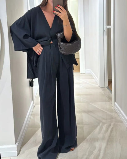 Nina Flowing V-Neck Lounge Set