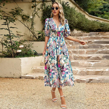 Eliza Elegant V-Neck Dress