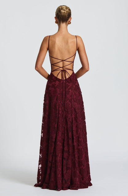 Mia Elegant Ivory Maxi Dress