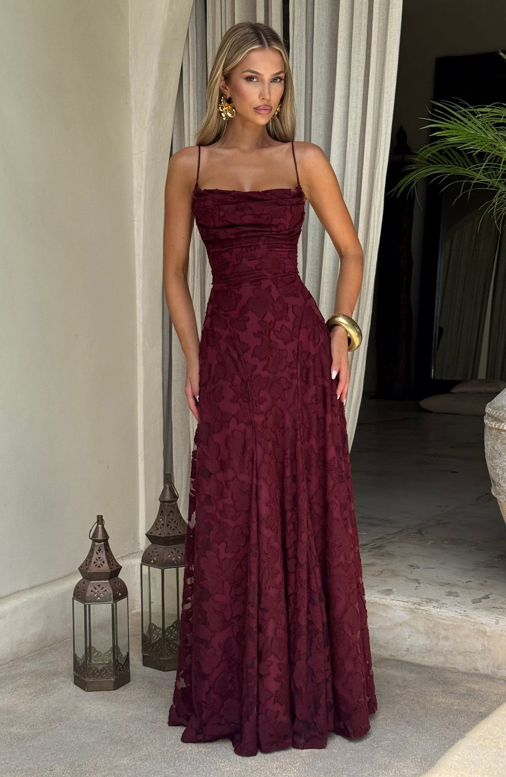 Mia Elegant Ivory Maxi Dress