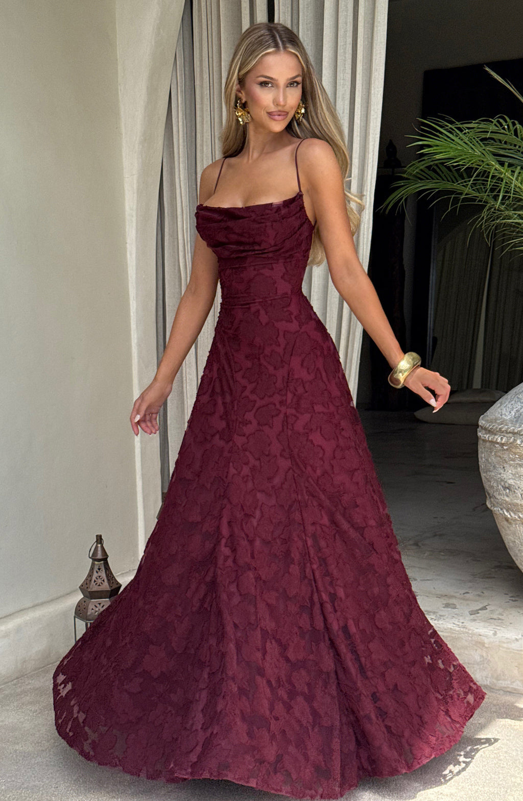 Mia Elegant Ivory Maxi Dress