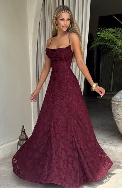 Mia Elegant Ivory Maxi Dress