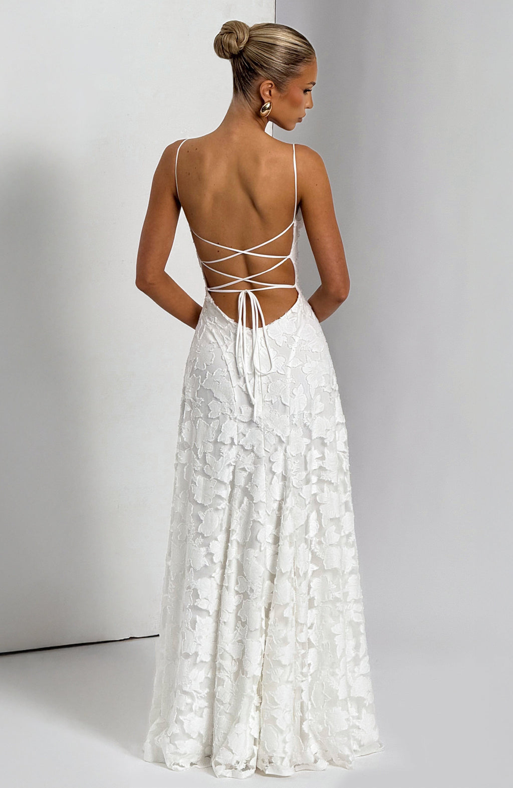 Mia Elegant Ivory Maxi Dress