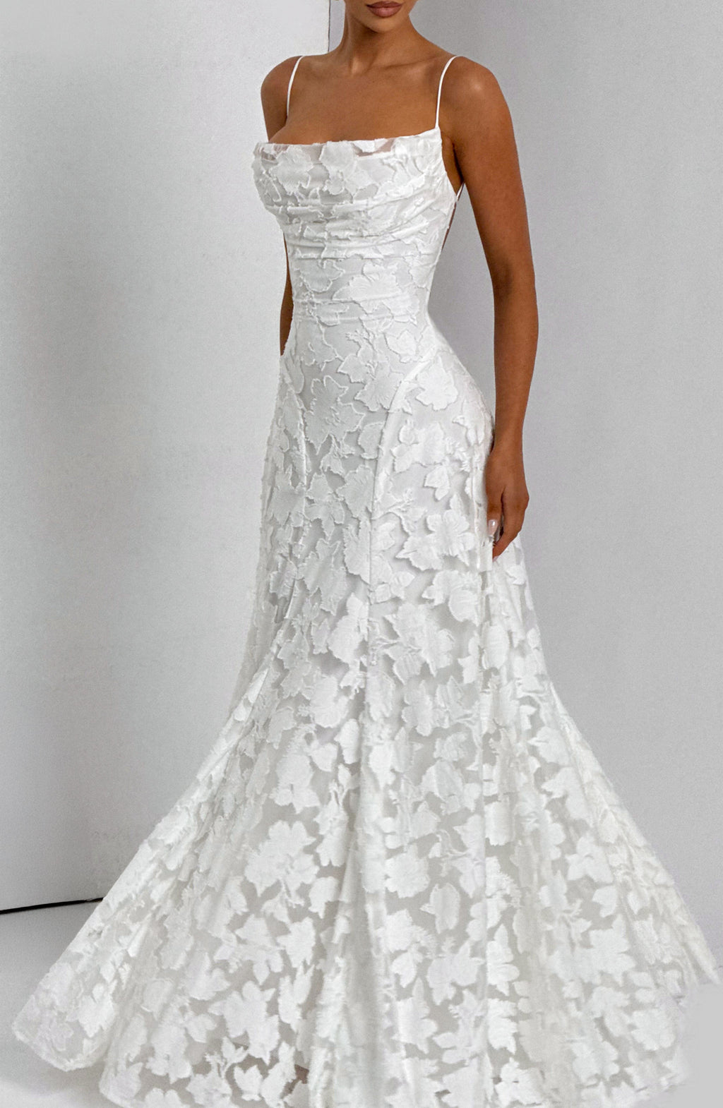 Mia Elegant Ivory Maxi Dress