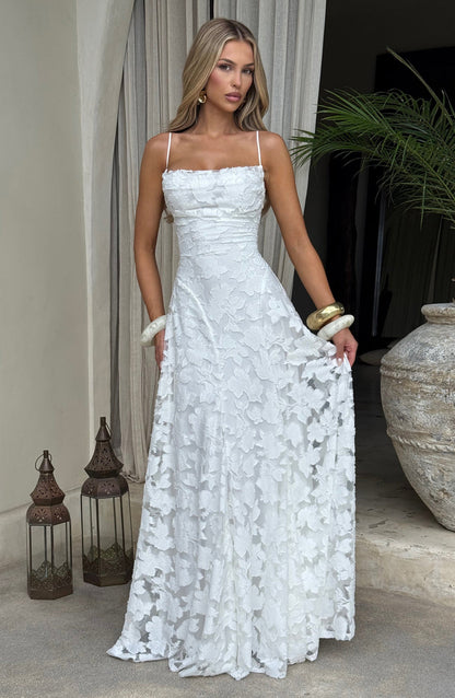 Mia Elegant Ivory Maxi Dress