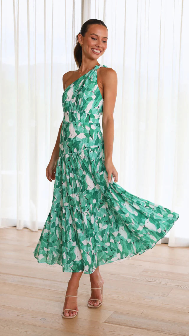Eliza  Elegant One-Shoulder Dress