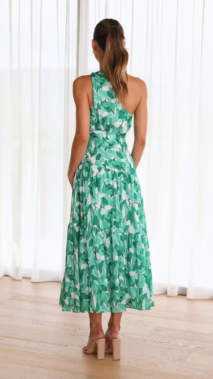 Eliza  Elegant One-Shoulder Dress