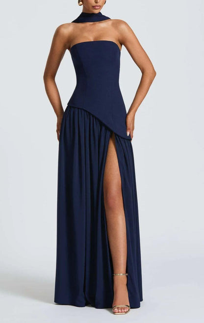 Sarah Elegant Off-Shoulder Chiffon Maxi Dress