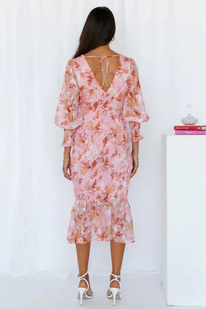 Miley Elegant Floral Print Dress