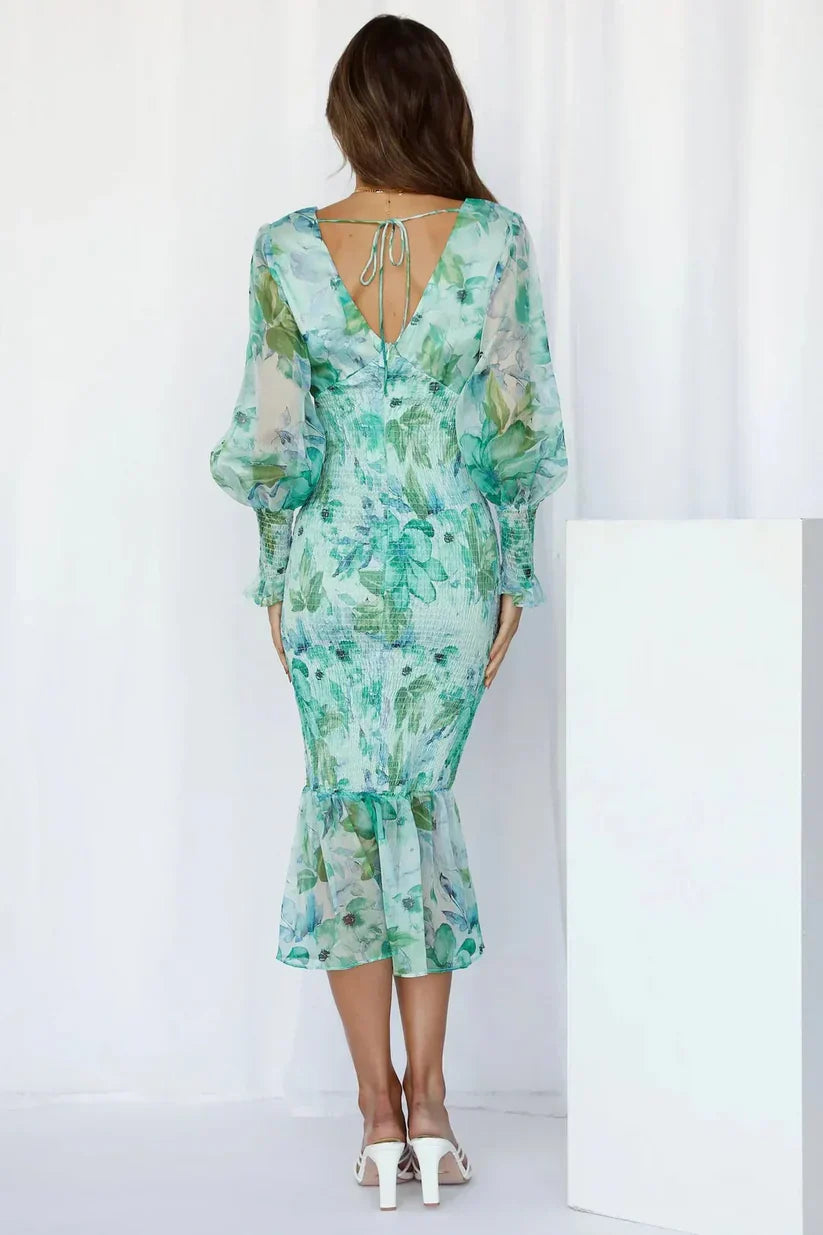 Miley Elegant Floral Print Dress