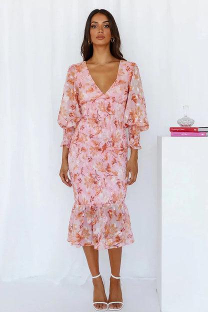 Miley Elegant Floral Print Dress