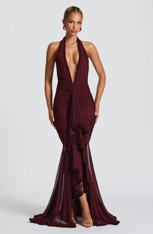 Sophia Timeless Cherry Lacquer Maxi Dress