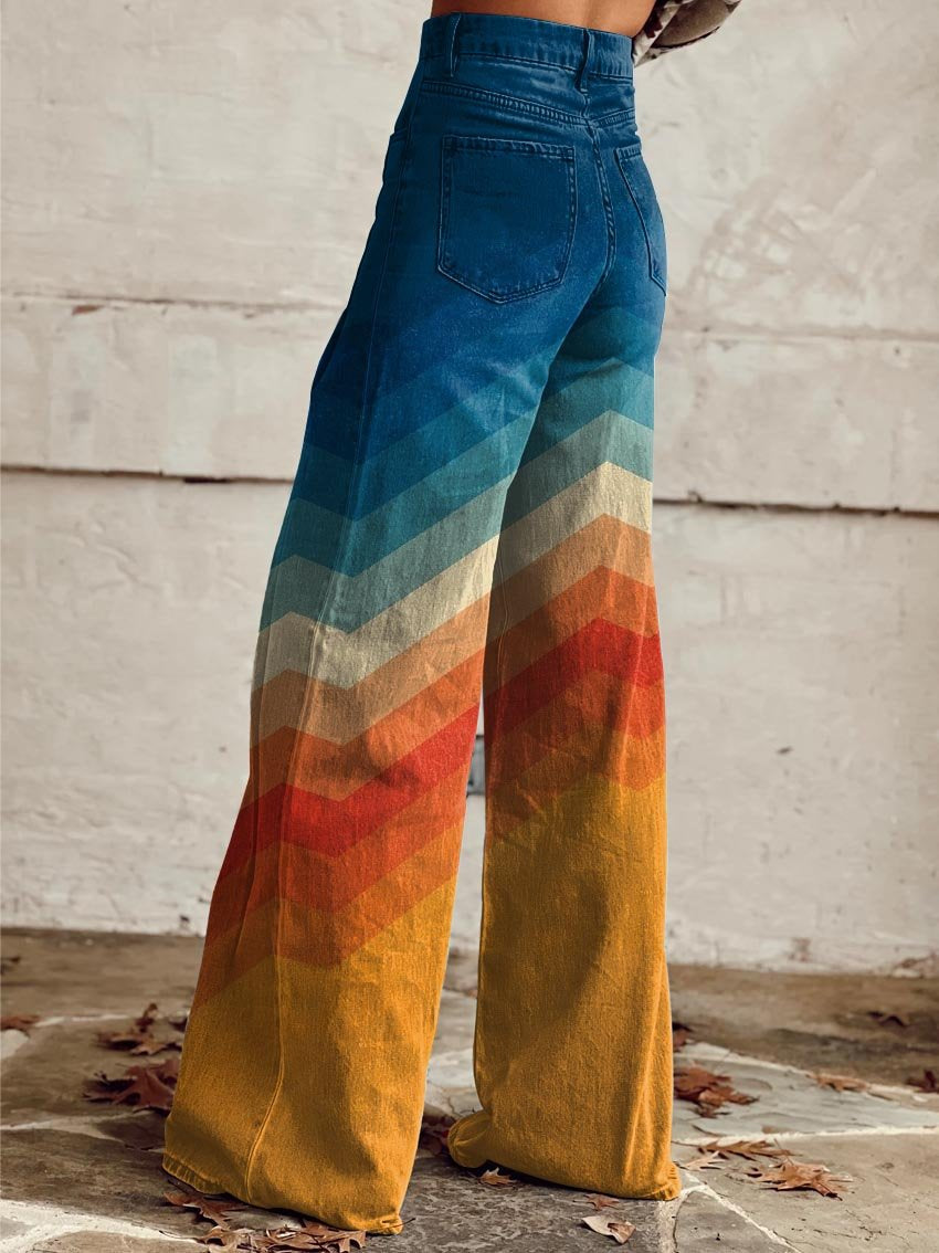 Ariel Elegant Zigzag Retro Pants