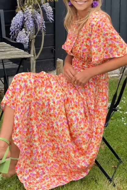 Aria Elegant Floral V-Neck Gown