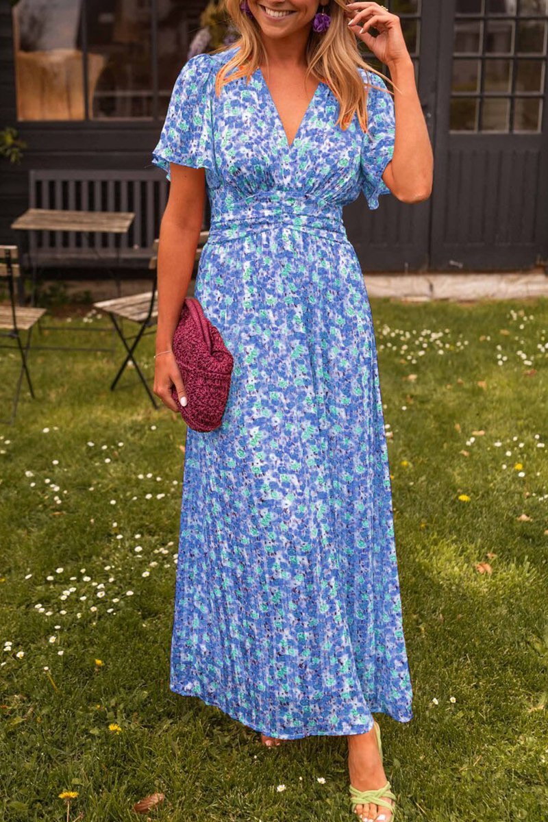 Aria Elegant Floral V-Neck Gown