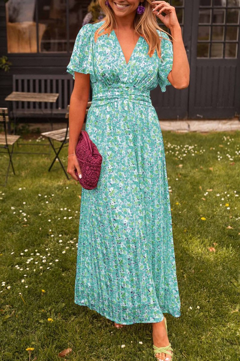 Aria Elegant Floral V-Neck Gown