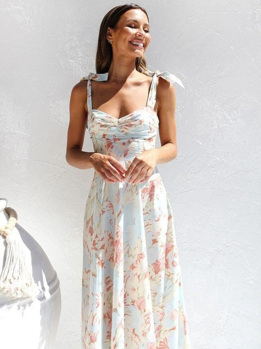 Mila Elegant Printed Strap Dress