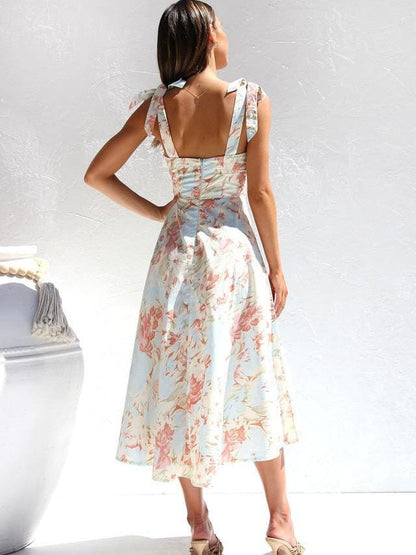 Mila Elegant Printed Strap Dress