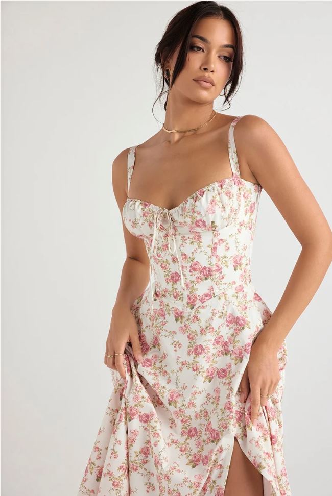 Zara Vibrant Patterned Midi Dress