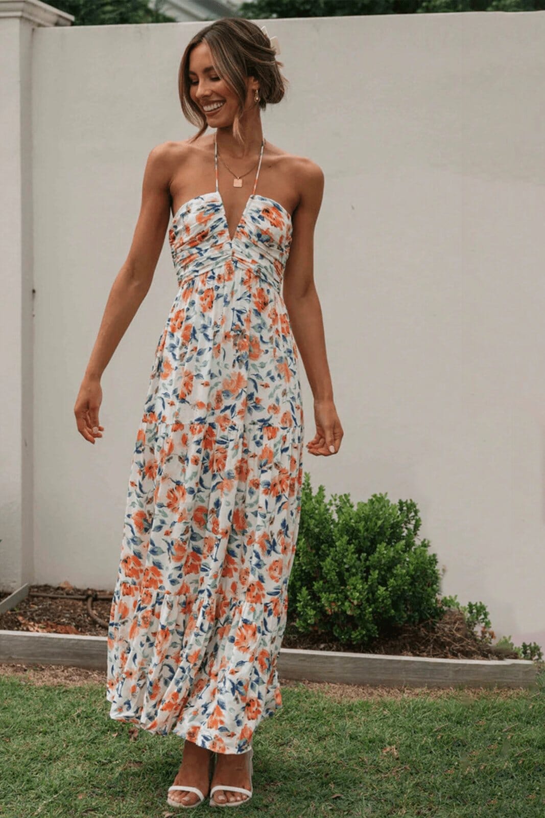 Talia Maxi Summer Dress with Halter Neck