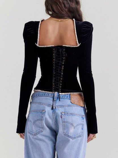 Mia Black Velvet Corset
