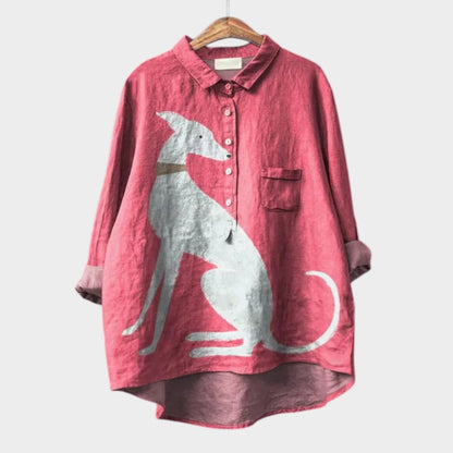 Lucy Oversized Shirt with Canine Design